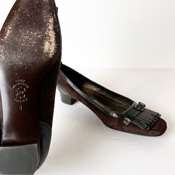 SZ 6 J. Crew Brown Leather Tassle Low Heeled Loafers - Picture 5 of 7
